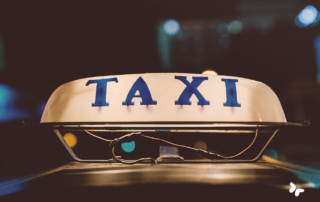 lichtbox met opschrift taxi